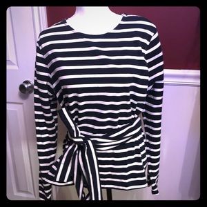 Deep navy/white tie flyaway back J Crew